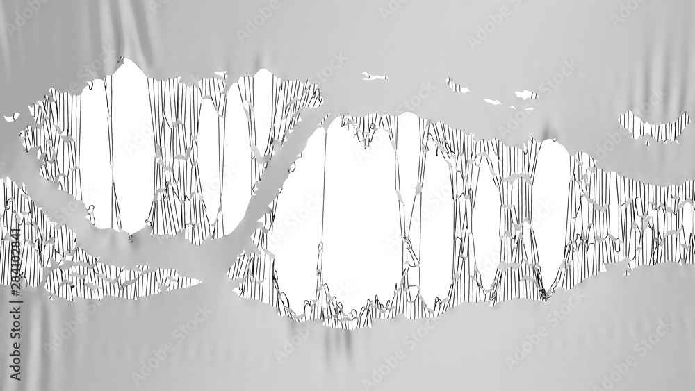 grey torn fabric 3d render image