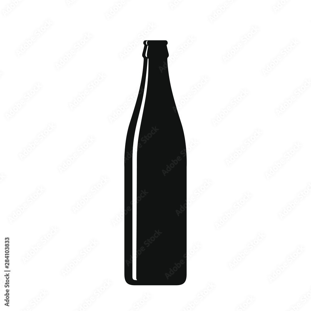 Beer bottle graphic icon. Beer bottle with glare sign isolated on white background. Vector illustration Beer bottle graphic icon. Beer bottle with glare sign isolated on white background. Vector illustration