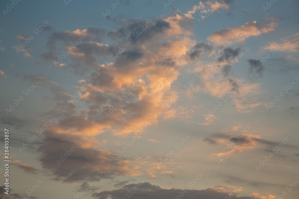  Natural background with sky and clouds. Dramatic sky with clouds. Dark sky with Cumulus clouds.