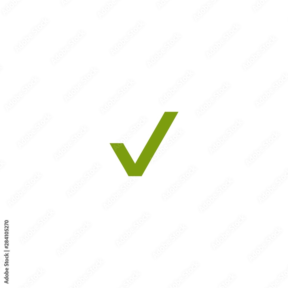 Valid Seal icon. Green squared tick. Flat OK sticker icon. Isolated on white. Accept button. Valid Seal icon. Green squared tick. Flat OK sticker icon. Isolated on white. Accept button.