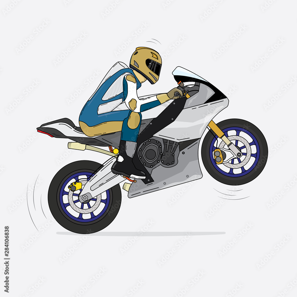 the rider wheelie the racing motorcycle the rider wheelie the racing motorcycle
