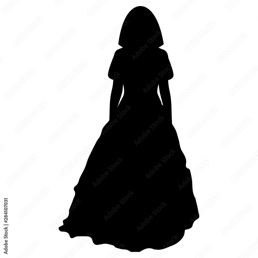  woman silhouette , girl silhouette  in dress