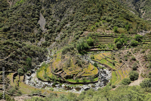 Meanders of the Malvellido River from the El Gasco viewpoint. Las Hurdes, Extremadura Spain photo