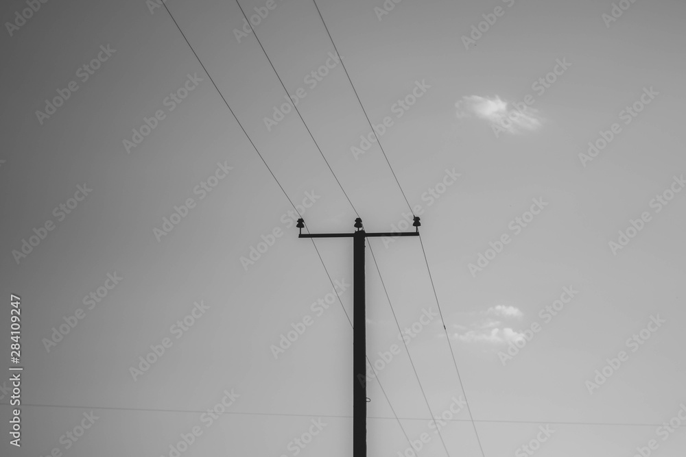 Pillar, sky, clouds.