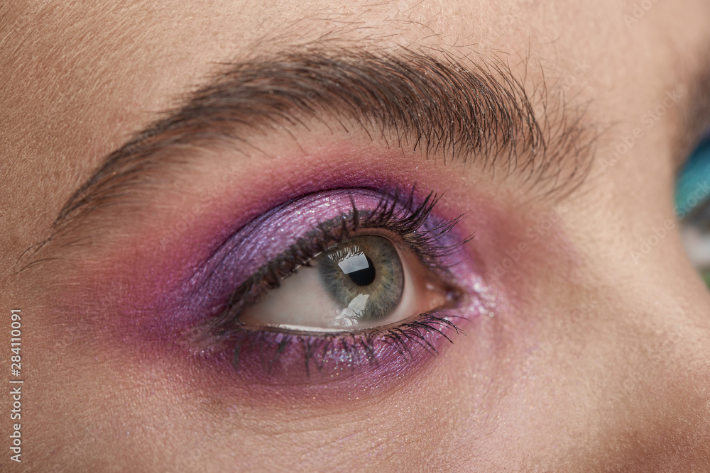 eye make up close up shot. colorful festive makeup eye make up close up shot. colorful festive makeup