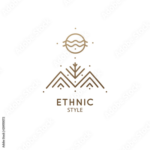 Abstract sacred symbol of mountain, pyramides logo