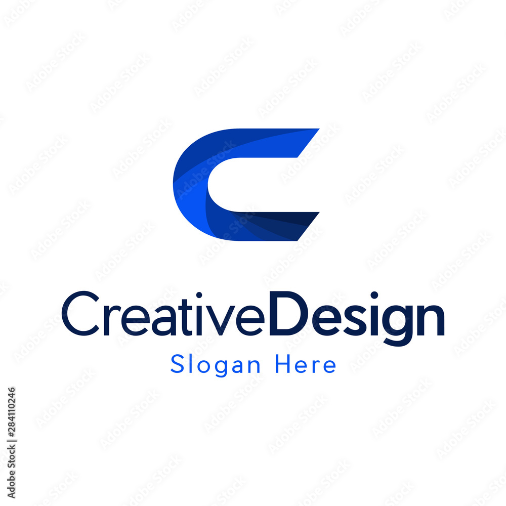 simple initial C monogram logo vector template, simple letter c logo design elements Vector