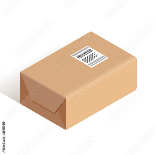 Post box packaged in paper isometric