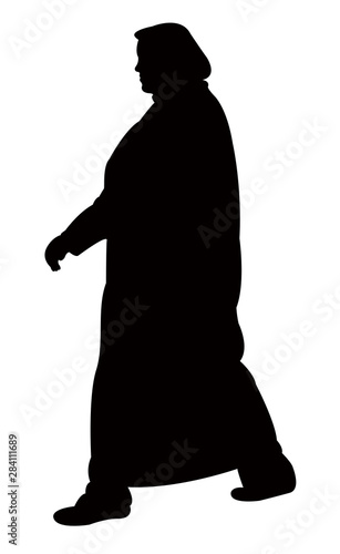a woman walking silhouette vector