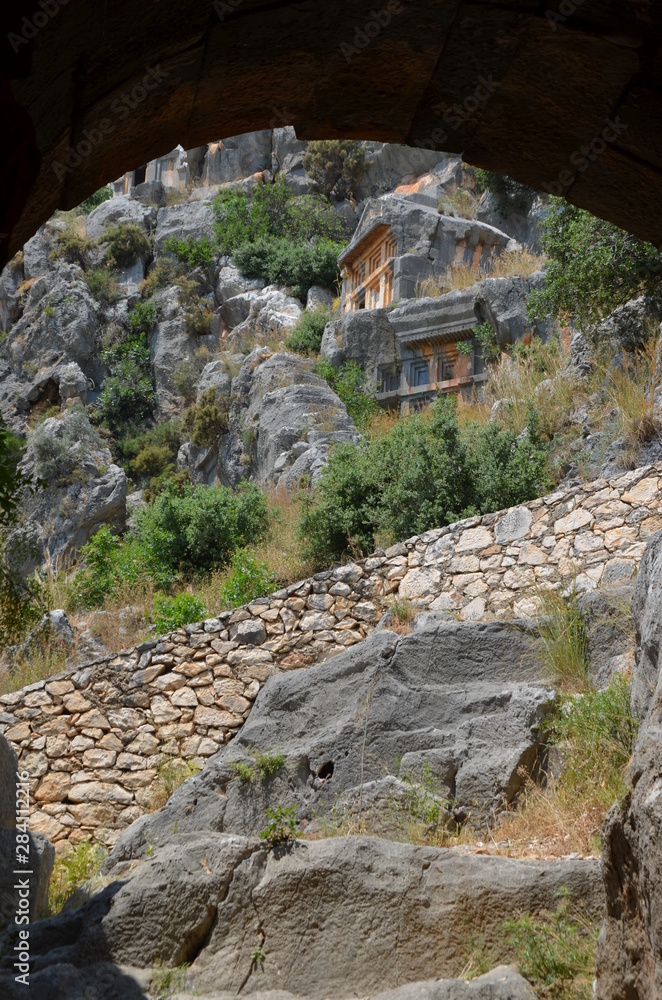  Lycian Rock Tombs. Myra Necropolis