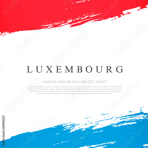 Flag of Luxembourg. Brush strokes are drawn by hand. Independence Day.