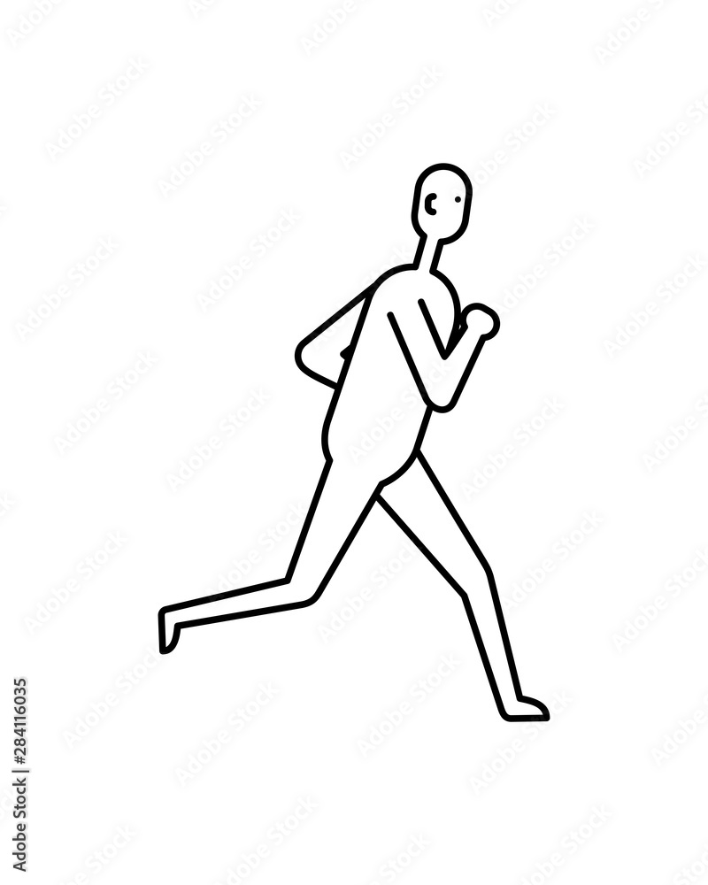 Running man flat icon isolated on white Running man flat icon isolated on white