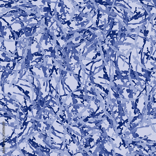 Winter camouflage of various shades of blue colors