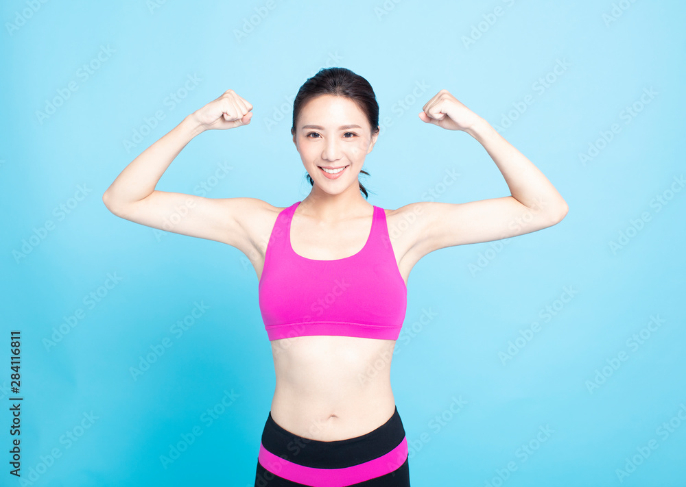 smiling young Fitness woman portrait isolated smiling young Fitness woman portrait isolated