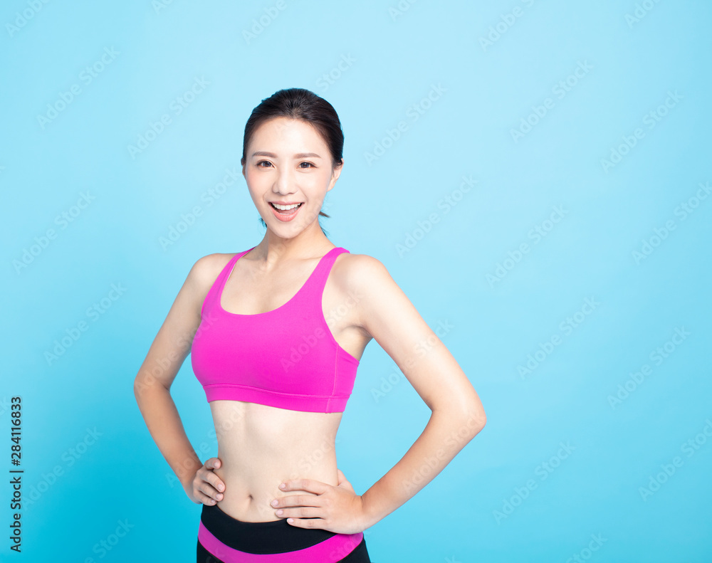 smiling young Fitness woman portrait isolated smiling young Fitness woman portrait isolated