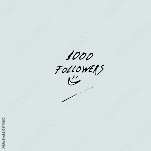 Thousand followers. Vector illustration for social network friends.