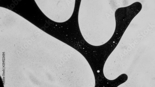 macro shot of lifelike black veins being desintegrated into a black unclassifiable mass. leav veins pulsating in thick liquid.