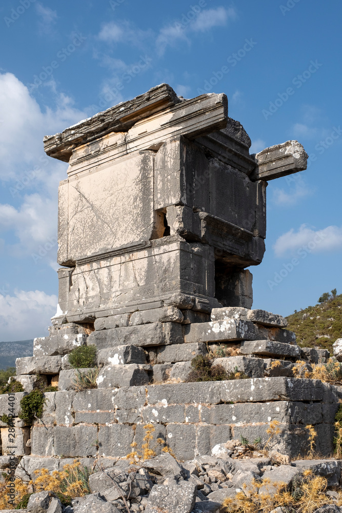 Rock tombs in Ancient Site of Sidyma, Mugla, Turkey