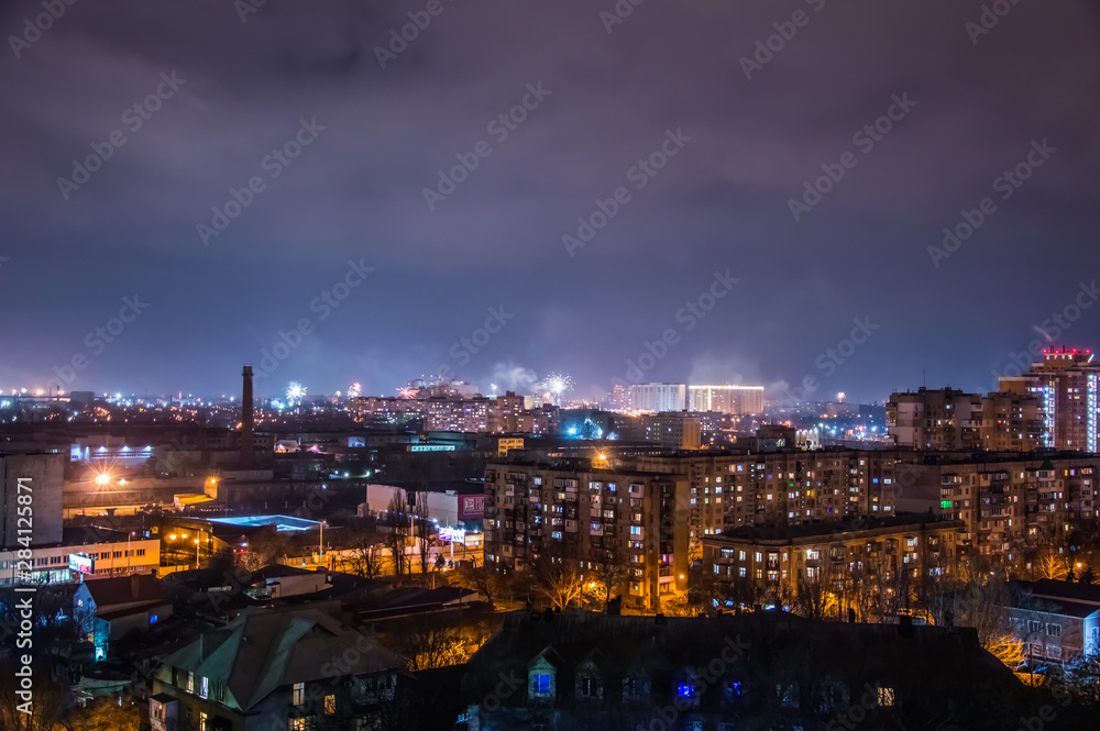 Fototapeta premium Firework on New Year's Eve over the city.
