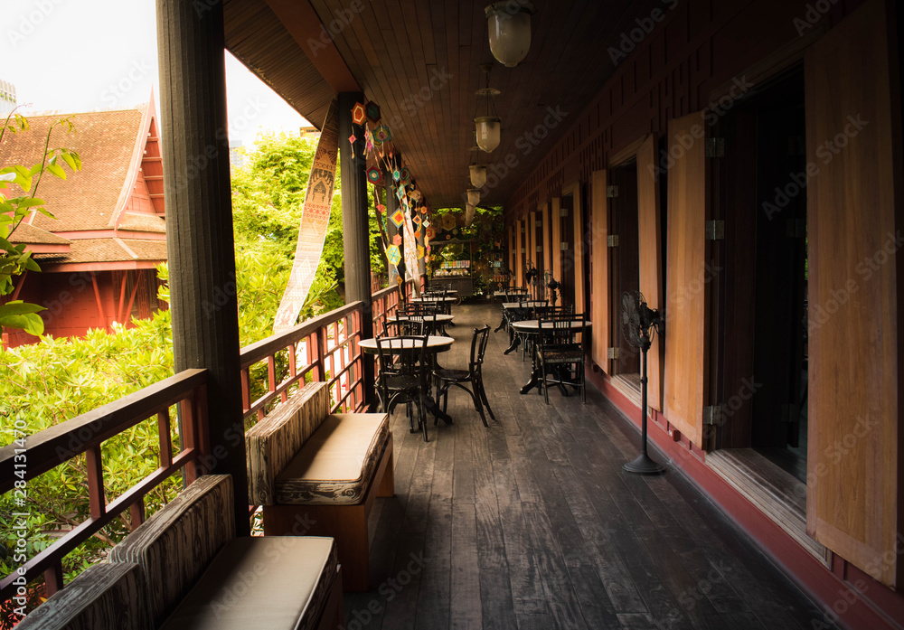 Thailand old restaurant made of wood Thailand old restaurant made of wood
