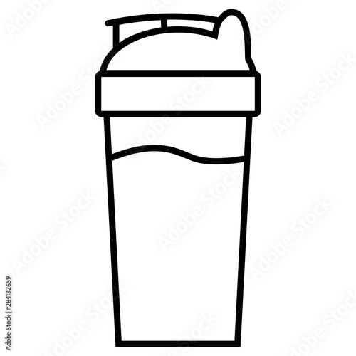 Fitness shaker line icon, logo isolated on white background