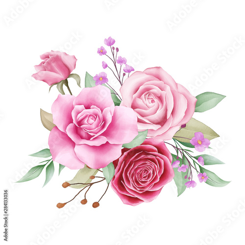 Beautiful flowers bouquet for wedding or cards elements