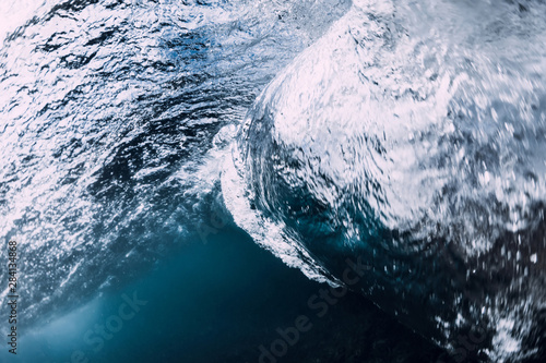 Breaking wave in underwater. Ocean element in underwater