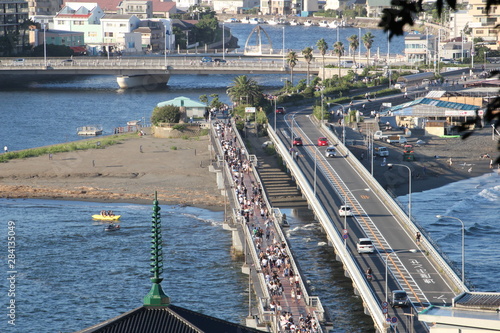 眼下に見える江ノ島大橋、日本、 photo