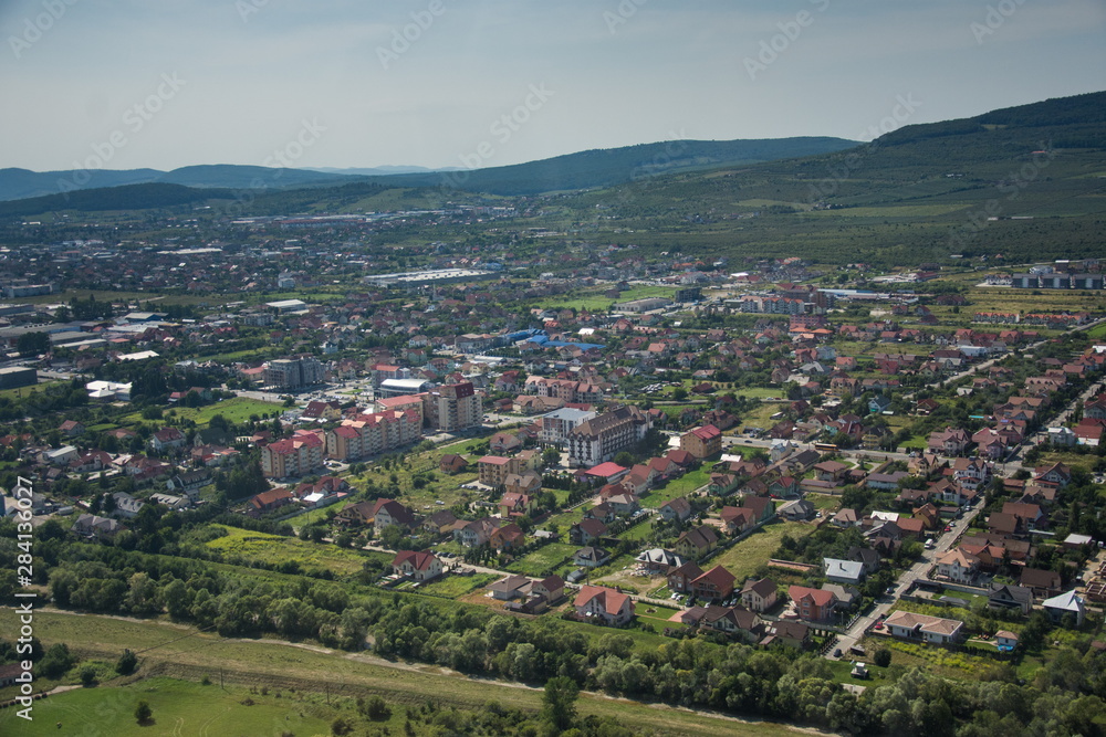 ROMANIA Bistrita view from the plane,august 2019 ROMANIA Bistrita view from the plane,august 2019