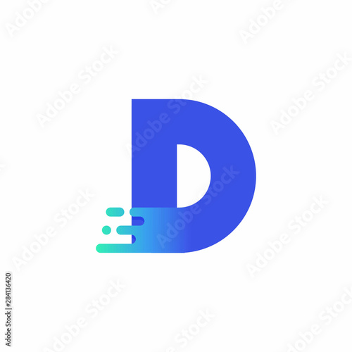 Free Download Modern Vector Logo Letter D. D Letter Design Vector In Blue Green Gradient - GFXLoad