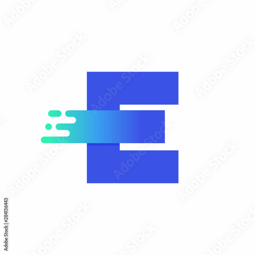 Modern Vector Logo Letter E. E Letter Design Vector In Blue Green Gradient