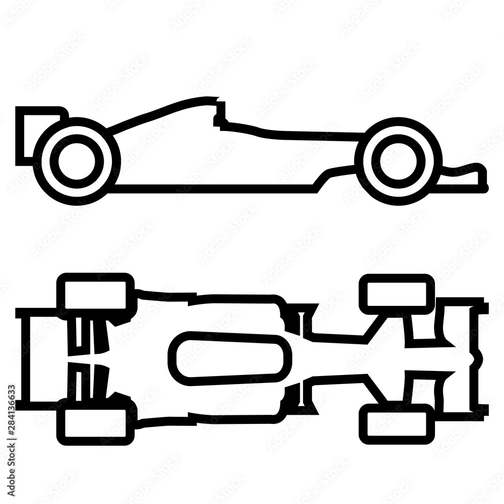 Formula 1 line icon, logo isolated on white background Formula 1 line icon, logo isolated on white background