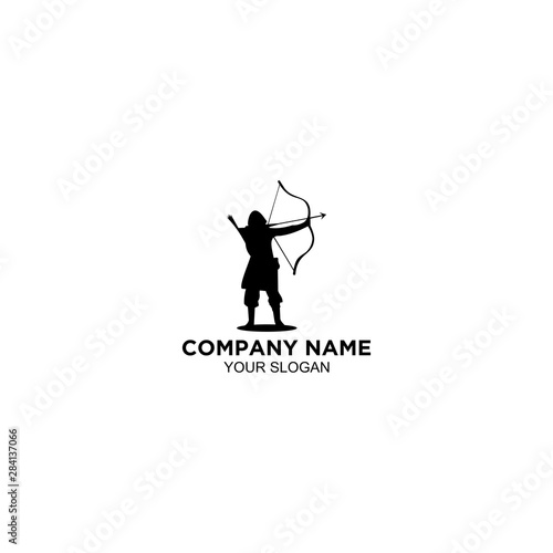 Black Archery Logo Design Vector