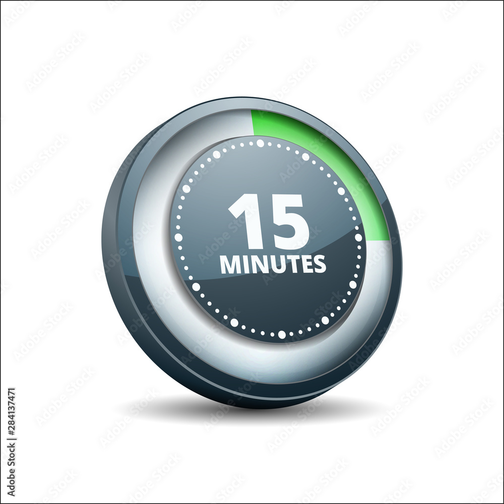 15 Minute Timer Clock button illustration 15 Minute Timer Clock button illustration
