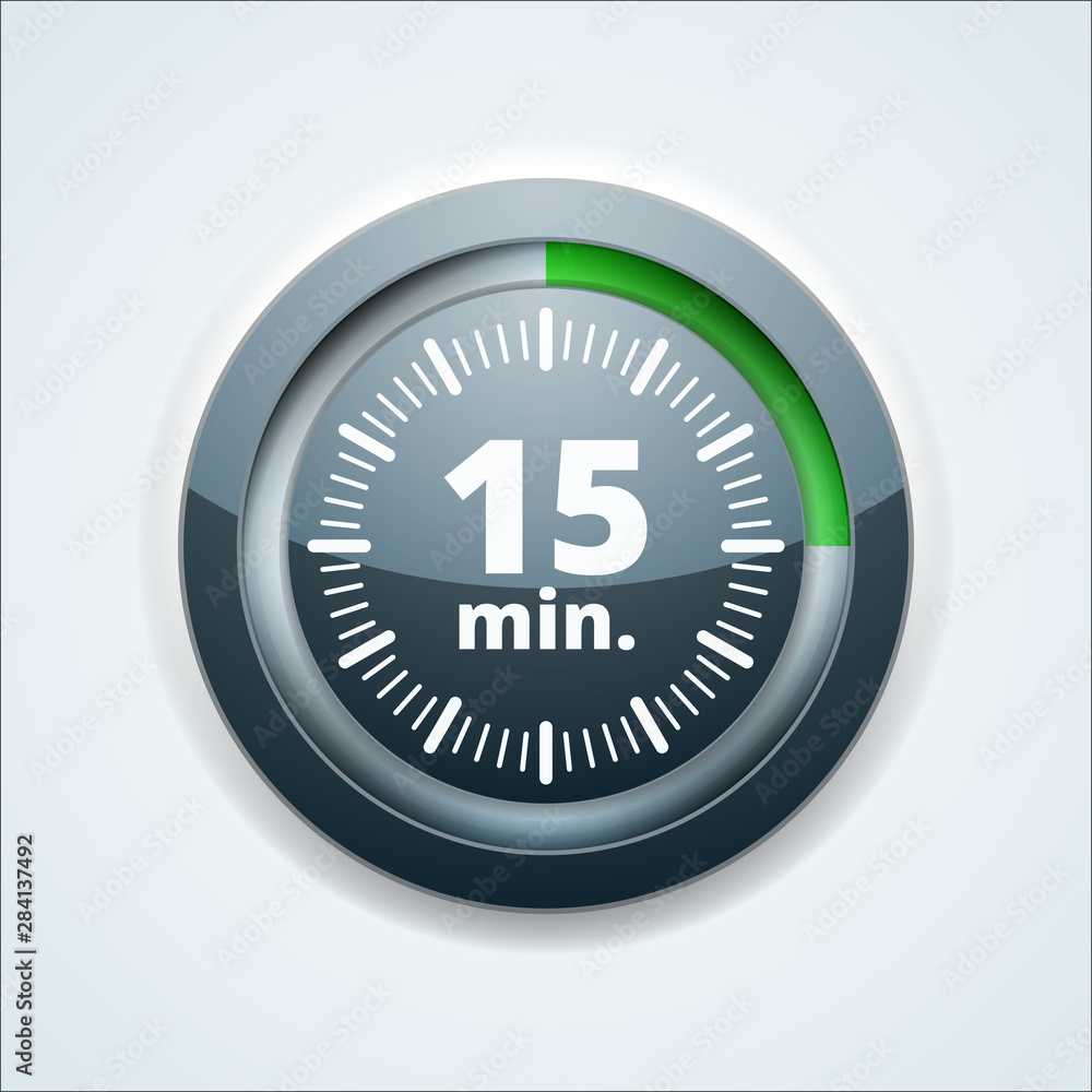15 Minute Timer Clock button illustration 15 Minute Timer Clock button illustration