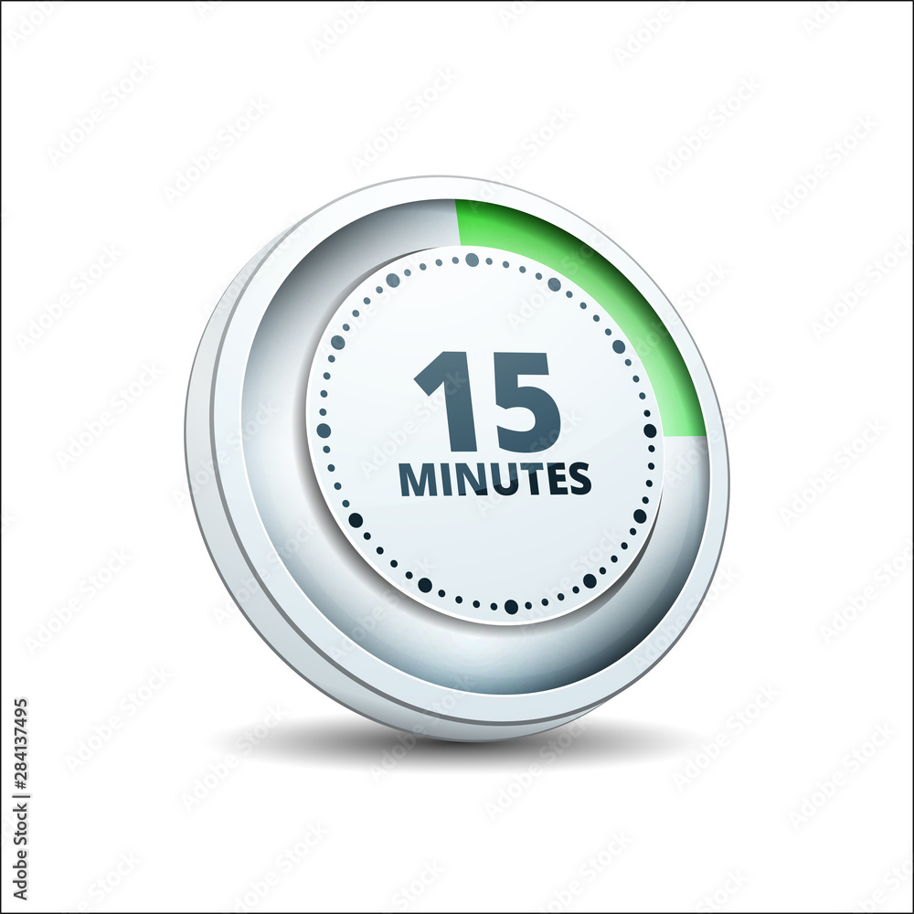 15 Minute Timer Clock button illustration