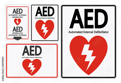 Set Symbol AED Symbol Sign Isolate On White Background,Vector Illustration EPS.10