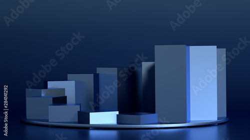 Beautiful  elegant background with a pedestal and a showcase. 3d illustration  3d ..rendering.