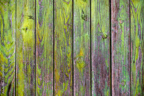 Old green rustic wooden wall background