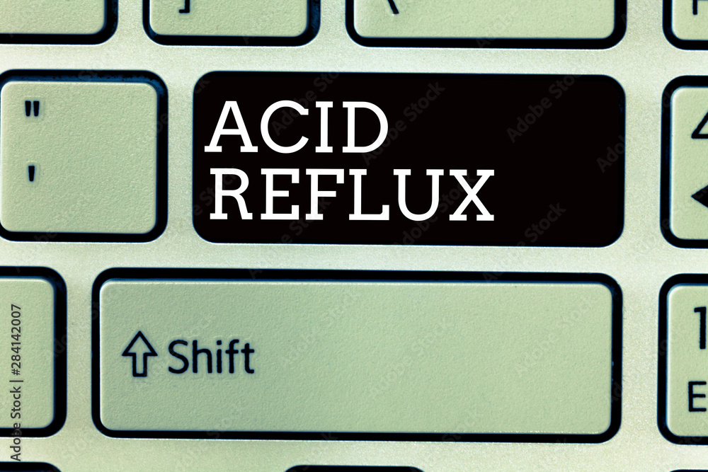 Text sign showing Acid Reflux. Conceptual photo Condition where acid backs up from the stomach to the esophagus. Text sign showing Acid Reflux. Conceptual photo Condition where acid backs up from the stomach to the esophagus.