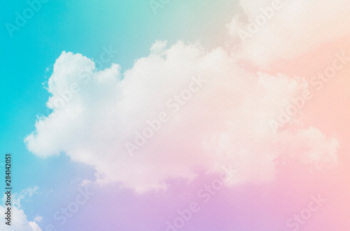 cloud and sky with grunge paper texture