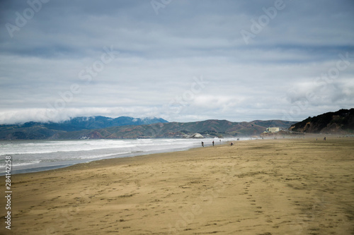 misty beach and ocean in California, San Francisco