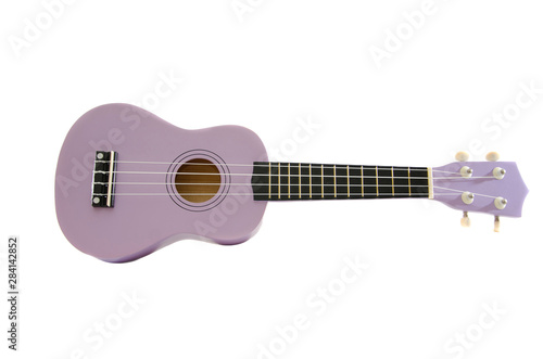 purple guitar isolated on white background
