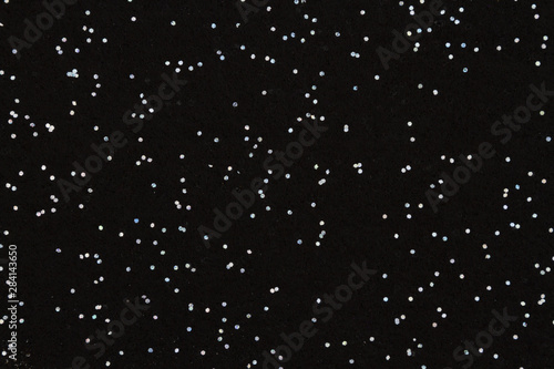 Midnight black glitter textured felt fabric material background