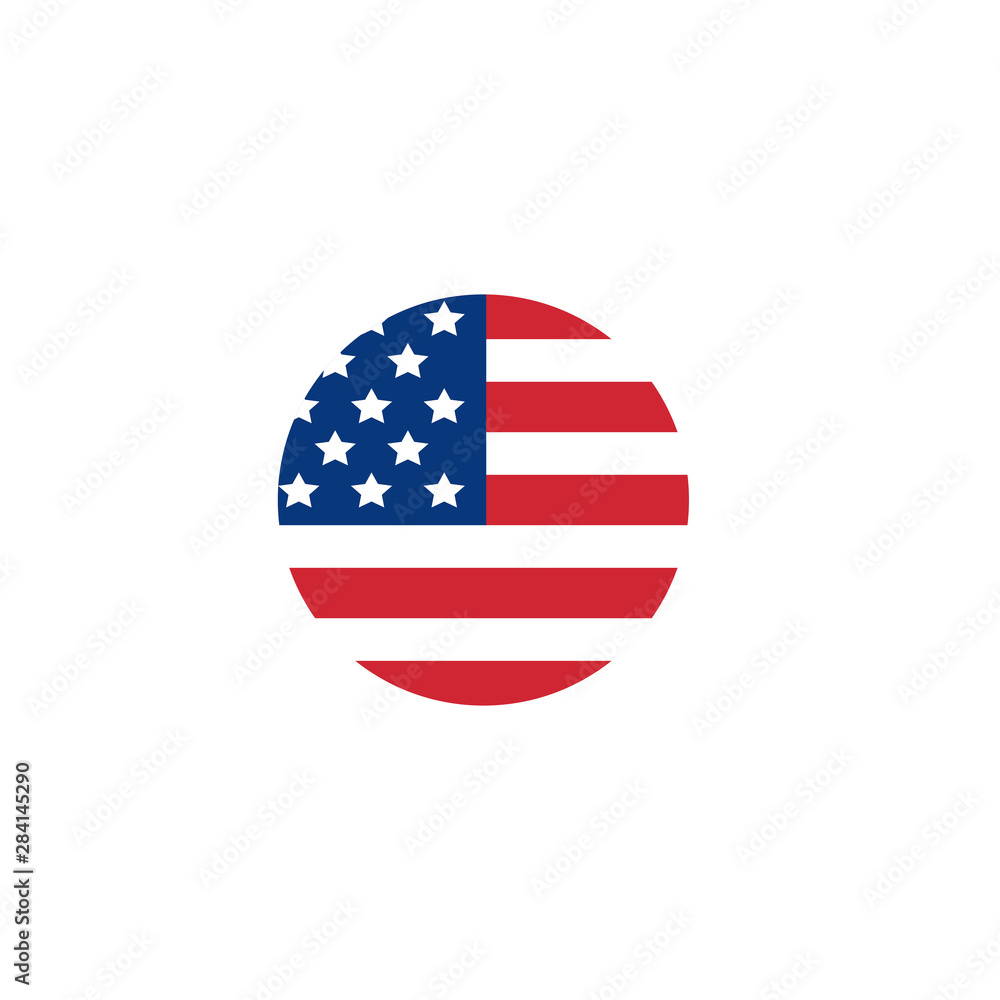 American flag in blue and red colors and white background American flag in blue and red colors and white background