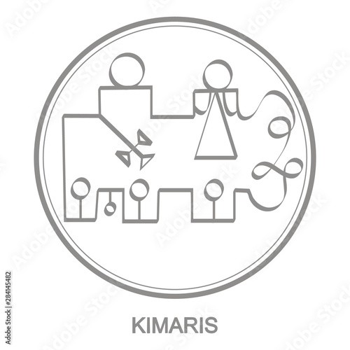 Vector icon with symbol of demon Kimaris Sigil of Demon Kimaris photo