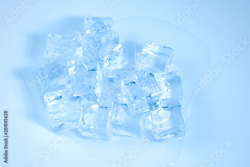 Ice crystal cubes  space for text or design.