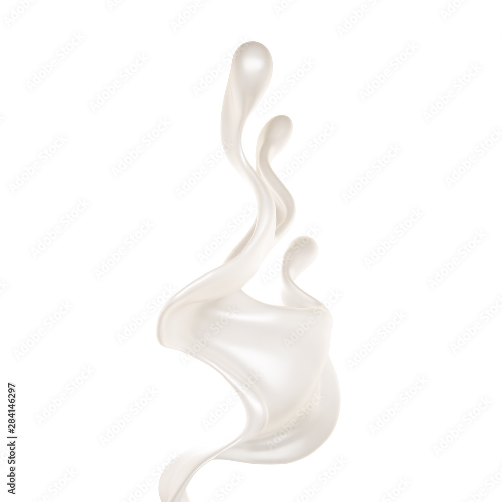 Obraz premium Splash of bright liquid on a white background. 3d illustration, 3d rendering.