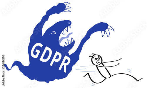 GDPR, boogeyman chasing stick figure, General Data Protection Regulation