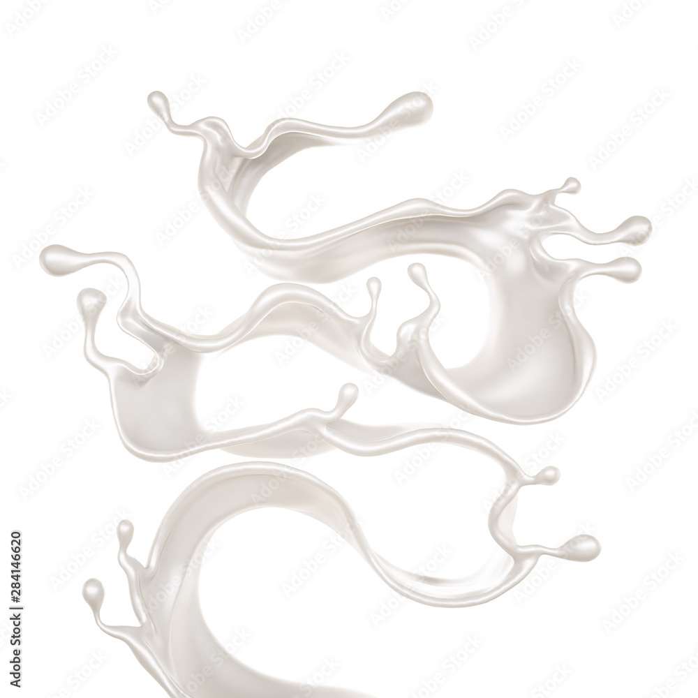 Splash of bright liquid on a white background. 3d illustration, 3d rendering. Splash of bright liquid on a white background. 3d illustration, 3d rendering.